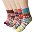 Hot sale ladies crew warm fuzzy custom winter wool socks